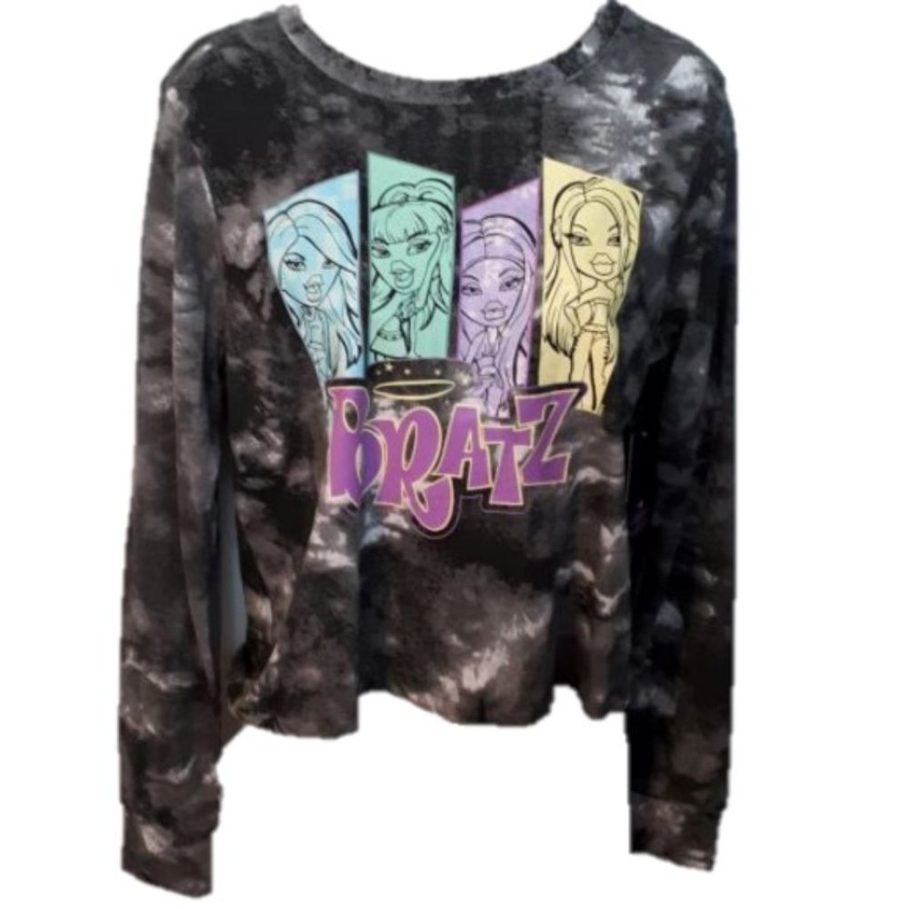 *NEW* BRATZ Retro Dolls Group Long Sleeved Women's Grey Shirt Size Small NWT